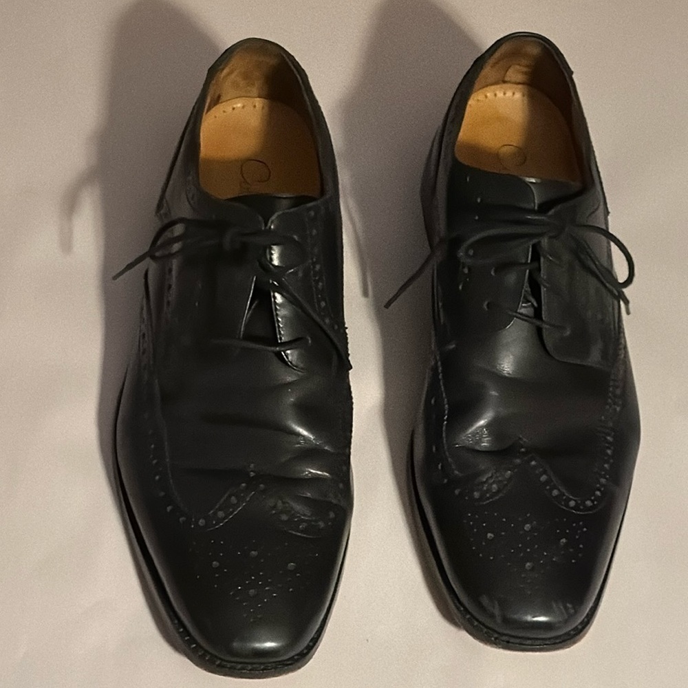 Cole Haan black leather wing tip lace up‎ dress shoes style C07964 9 1/2M